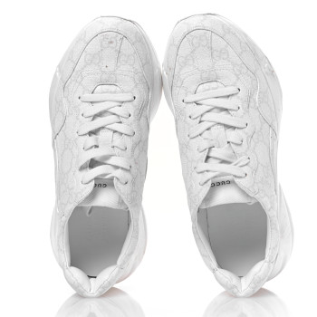 GUCCI GG Supreme Monogram Womens Rhyton Sneakers 38 White