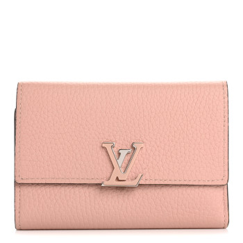 LOUIS VUITTON Taurillon Capucines Compact Wallet Magnolia