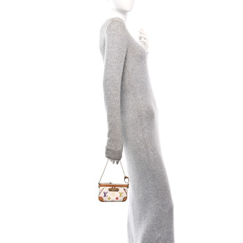 LOUIS VUITTON Monogram Multicolor Pochette Milla MM White