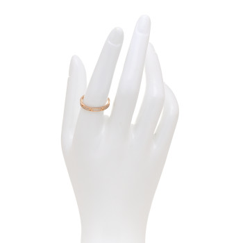 CARTIER 18K Pink Gold Diamond 2.6mm LOVE Paved Band Ring 56 7.75