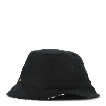 LOUIS VUITTON Cotton Damier Distorted Reversible Bucket Hat Black