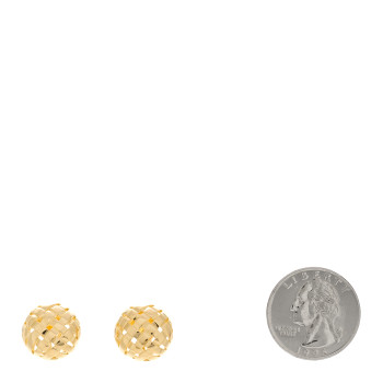 TIFFANY 18K Yellow Gold Basket Weave Clip On Earrings