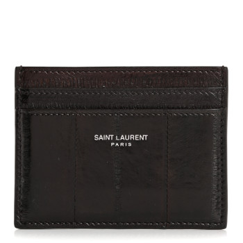 SAINT LAURENT Eel Credit Card Case Chestnut