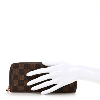 LOUIS VUITTON Damier Ebene Clemence Wallet Cherry