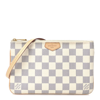 LOUIS VUITTON Damier Azur Double Zip Pochette