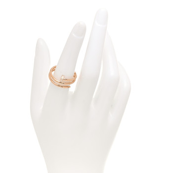 CARTIER 18K Pink Gold Diamond Double Juste Un Clou Ring 54 7