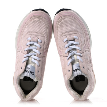 CHANEL Fabric CC Womens Sneakers 35 Light Pink