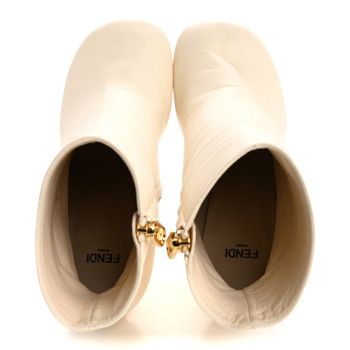 FENDI Nappa Fendi First 95mm Booties 36 White