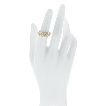 PARKER & WEST 18K Yellow Gold Diamond 2.22ctw Three Row Dome Band Ring  50 5.5