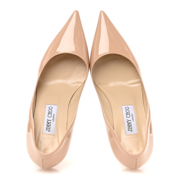 JIMMY CHOO Patent Agnes 85 Pumps 39 Nude
