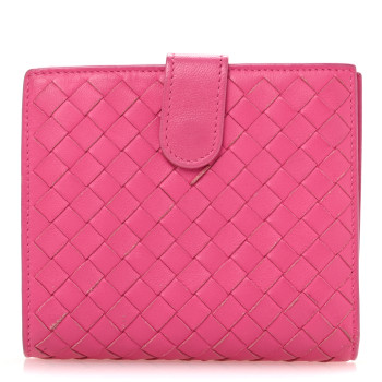 BOTTEGA VENETA Nappa Intrecciato Mini Wallet Violet Fuxia