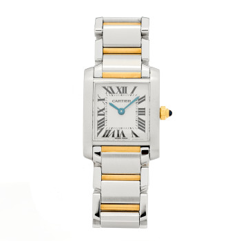 CARTIER Stainless Steel 18K Yellow Gold 20mm Tank Francaise Quartz Watch