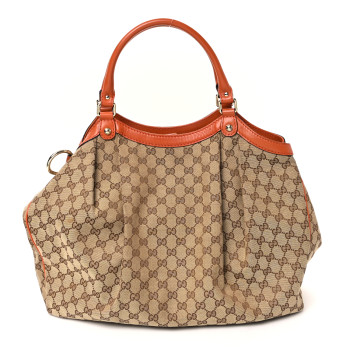 GUCCI Monogram Large Sukey Tote Orange