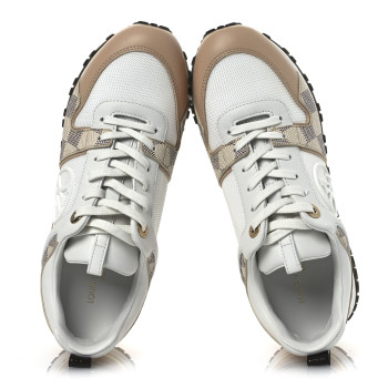 LOUIS VUITTON Calfskin Damier Azur Run Away Sneakers 36 White