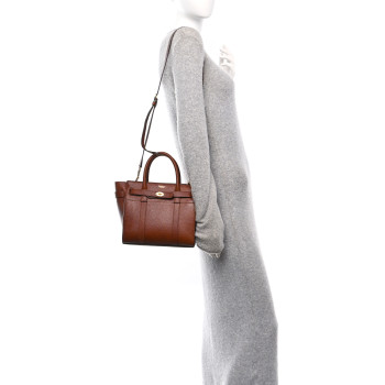MULBERRY Grain Vegetable Tanned Mini Zipped Bayswater Oak