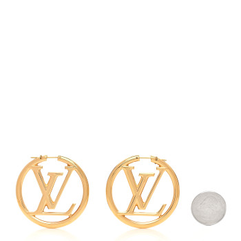 LOUIS VUITTON Metal Louise Hoop Earrings Gold