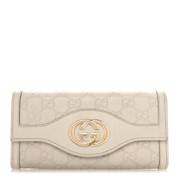 GUCCI Guccissima Sukey Continental Wallet Off White