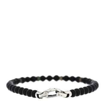 DAVID YURMAN Sterling Silver Black Onyx Sapphire Ruby Black Onyx Garnet Spiritual Beads Rainbow Bracelet
