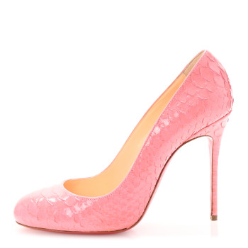 CHRISTIAN LOUBOUTIN Snakeskin Fifi 100 Pumps 39 Rose