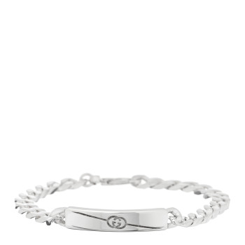 GUCCI Sterling Silver GG Interlocking ID Chain Bracelet