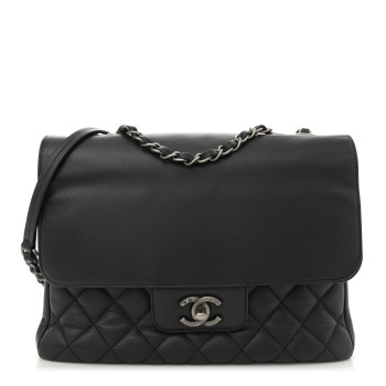 CHANEL Caviar Quilted All About Flap Bag Black