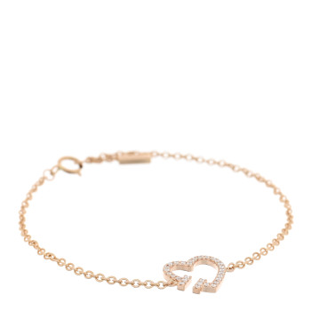 TIFFANY 18K Rose Gold Diamond T Heart Bracelet