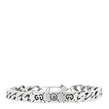 GUCCI Sterling Silver GucciGhost Hamlet Skull ID Chain Bracelet