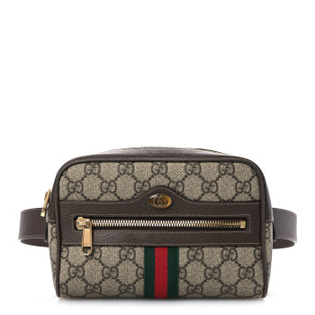 GUCCI GG Supreme Monogram Web Small Ophidia Belt Bag 95 38 Dark Brown