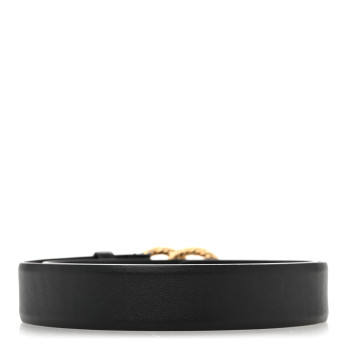 CHANEL Calfskin Pearl Crystal CC Belt 80 32 Black