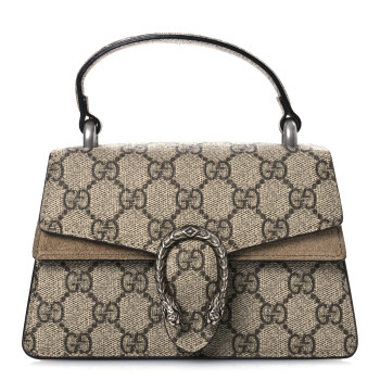 GUCCI GG Supreme Monogram Mini Dionysus Top Handle Bag Taupe