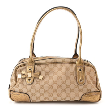GUCCI Monogram Small Princy Satchel Metallic