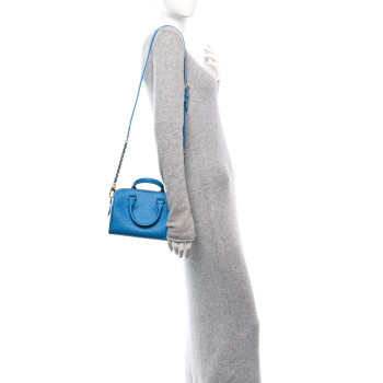 LOUIS VUITTON Calfskin Nanogram Embossed Speedy Bandouliere 20 Blue