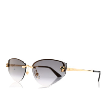 CARTIER Panthere De Cartier Cat Eye Sunglasses CT0431S Gold Black
