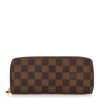 LOUIS VUITTON Damier Ebene Clemence Wallet Cherry