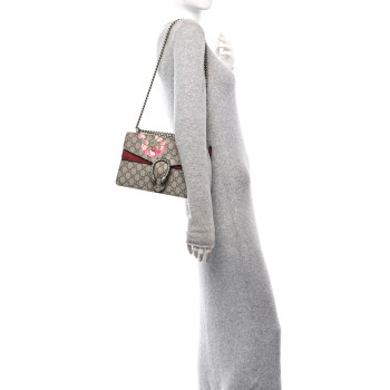 GUCCI GG Supreme Monogram Blooms Small Dionysus Shoulder Bag Beige Multicolor Dry Rose