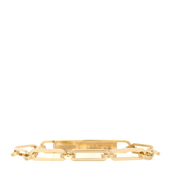 HERMES 18K Yellow Gold Diamond Pave PM Kelly Chaine Bracelet SH
