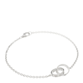 CARTIER 18K White Gold Interlocking LOVE Bracelet