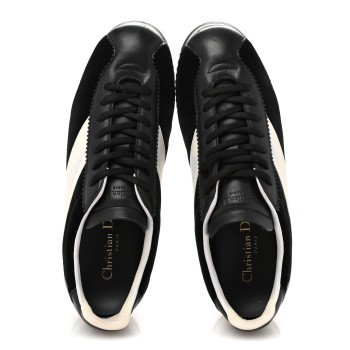 CHRISTIAN DIOR Velvet Mix Diorun Sneakers 37.5 Black Off White