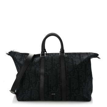 CHRISTIAN DIOR Maxi Oblique Jacquard Weekender 45 Black