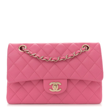 CHANEL Caviar Quilted Small Double Flap Pink