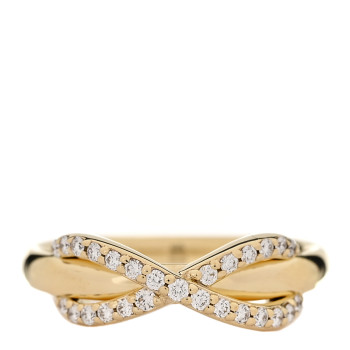TIFFANY 18K Yellow Gold Diamond Infinity Ring 47 4.25