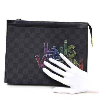LOUIS VUITTON Damier Graphite Pochette Voyage MM  Yellow
