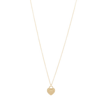TIFFANY 18K Yellow Gold Mini Return to Tiffany Heart Tag Pendant Necklace