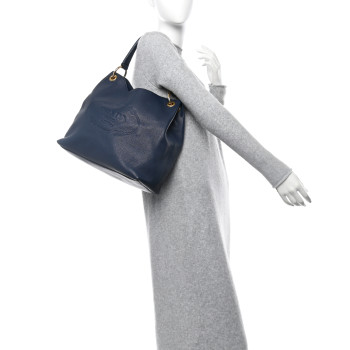 PRADA Vitello Phenix Embossed Logo Hobo Baltico