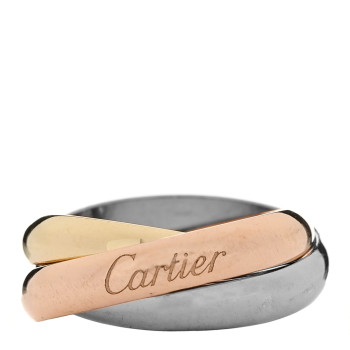 CARTIER 18K Pink Yellow White Gold Classic Trinity Ring 51 5.75