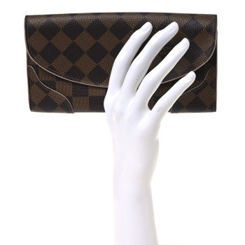 LOUIS VUITTON Damier Ebene Caissa Wallet Rose Ballerine