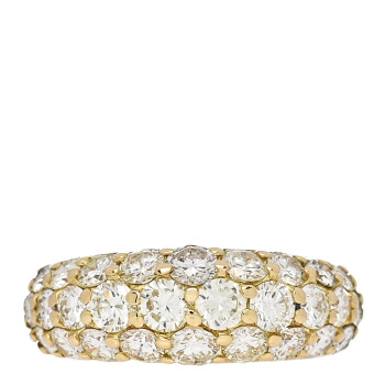 PARKER & WEST 18K Yellow Gold Diamond 2.22ctw Three Row Dome Band Ring  50 5.5