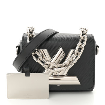 LOUIS VUITTON Epi Twist Lock Shoulder Bag XL Black