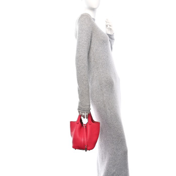 HERMES Taurillon Clemence Picotin Lock 18 PM Rose Extreme