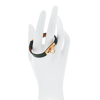 HERMES Epsom Micro Rivale Bracelet XS Vert Anglais